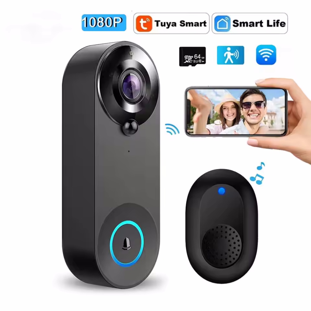 Home Security Honeywell - Tuya 1080P Bel Pintu WIFI Nirkabel
