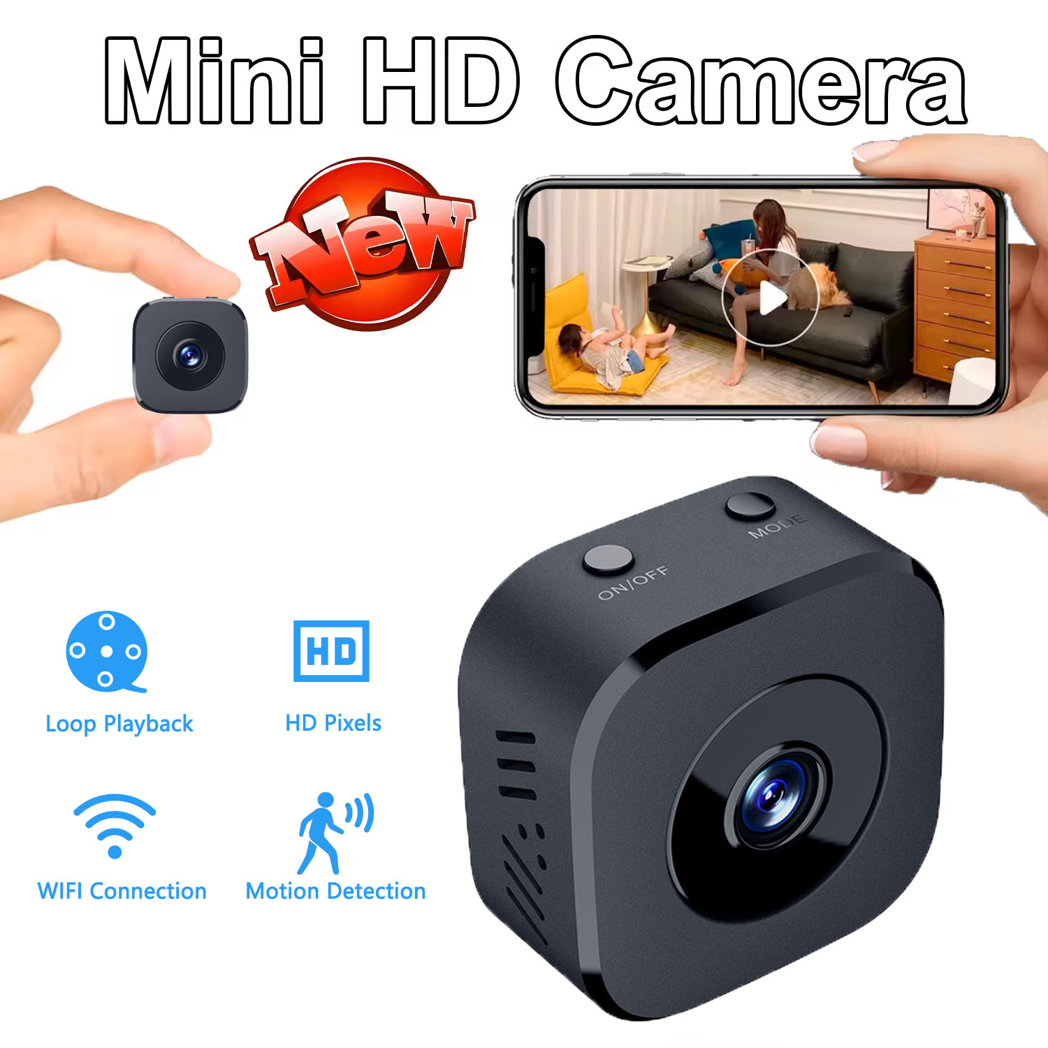 Home Security Honeywell - Kamera Keamanan 4K Mini Penglihatan Malam