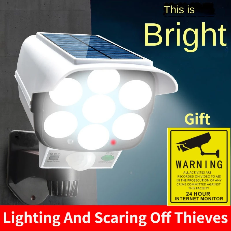Solar Security Light - Lampu LED 77 nirkabel luar ruangan,