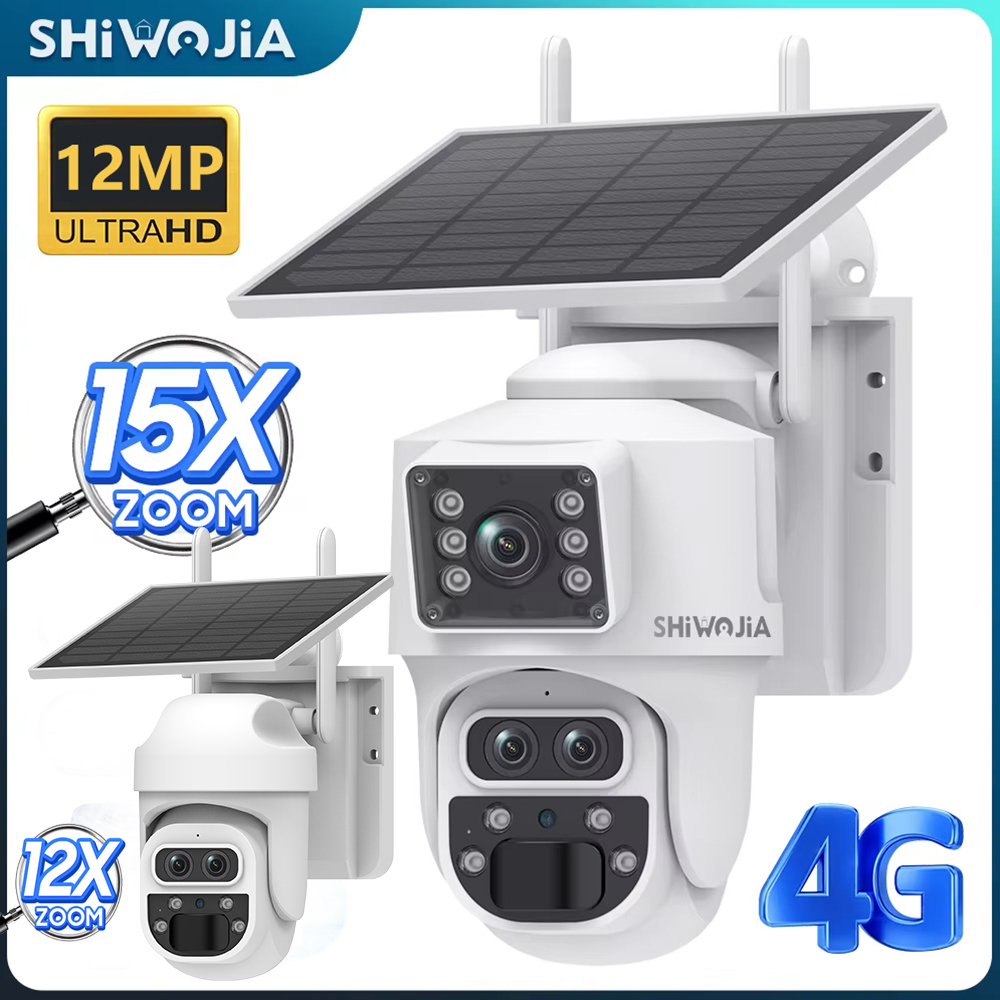 SHIWOJIA Kamera Surya Zoom 12M - Home Security Panel ulasan dan harga