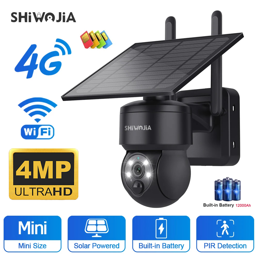 SHIWOJIA kamera surya PTZ nirk - Home Security Panel ulasan dan harga