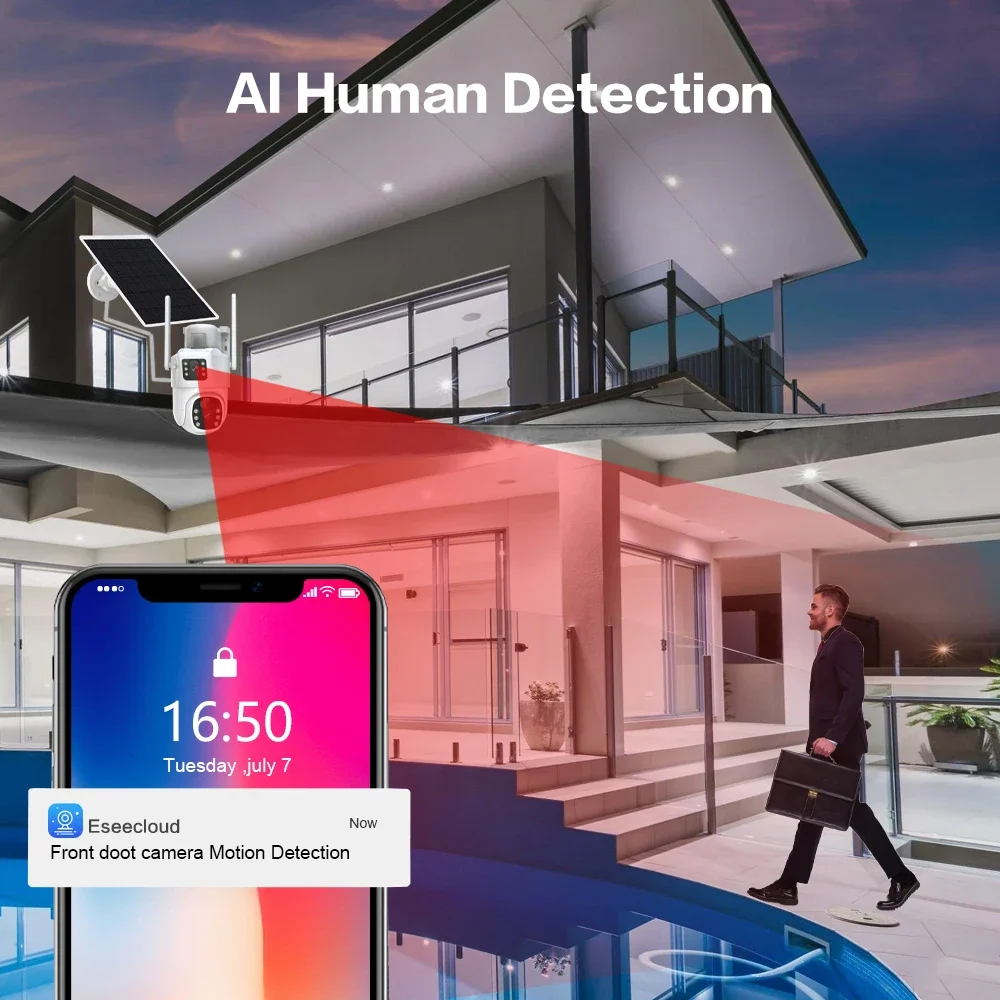 Kit Kamera CCTV tenaga surya W - Home Security Panel ulasan dan harga