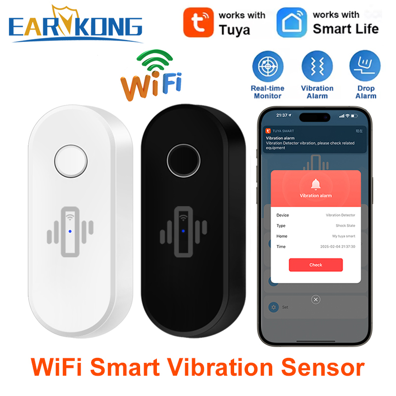 Tuya WiFi Detektor Getaran Kac - Window Alarm Sensor ulasan dan harga