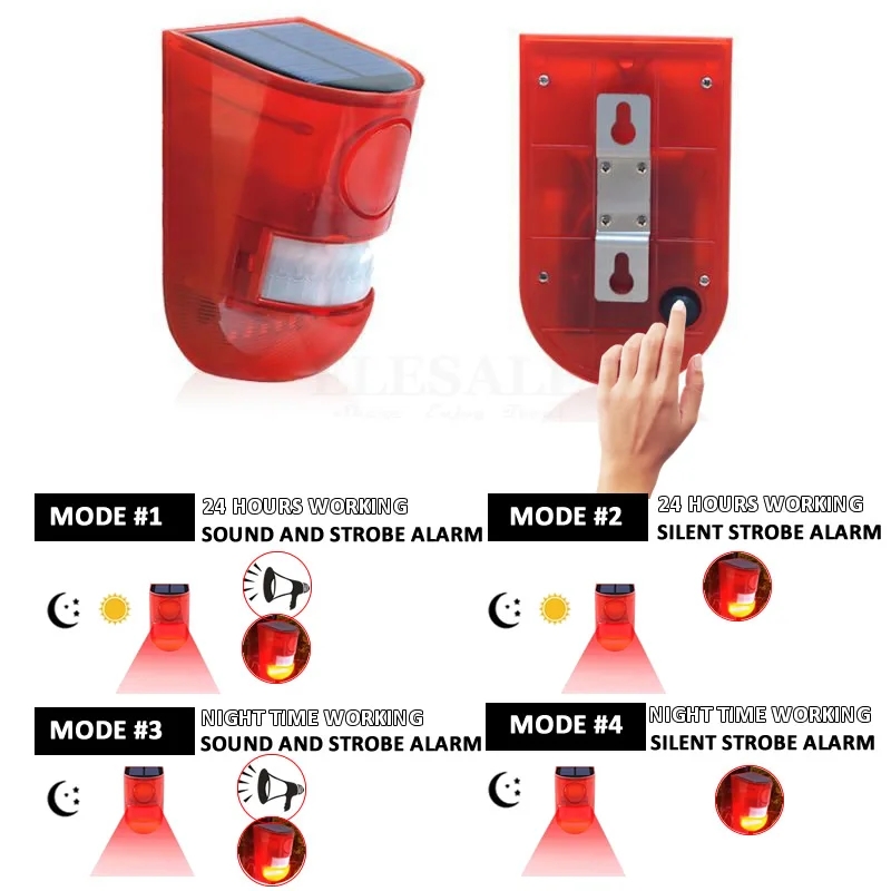 Lampu Alarm Tenaga Surya Tahan - Solar Security Light ulasan dan harga